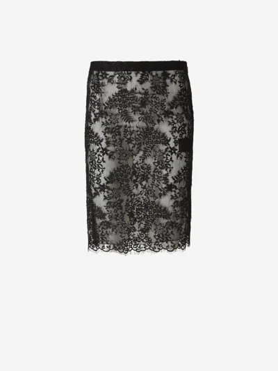 SAINT LAURENT SAINT LAURENT MIDI SILK SKIRT