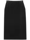 Saint Laurent Midi Skirt In Black
