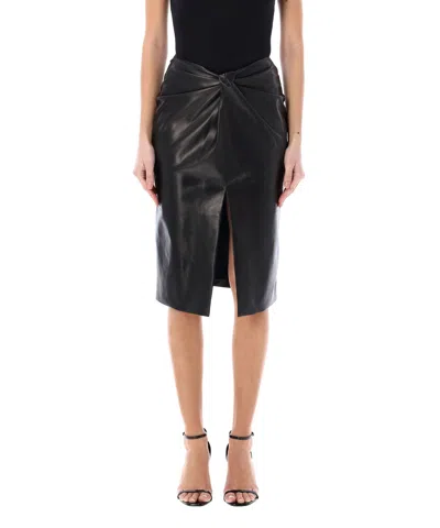 Saint Laurent Midi Skirt In Black