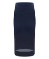 Saint Laurent Knit Pencil Skirt In Blue