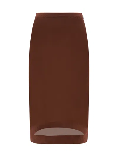 Saint Laurent Knit Pencil Skirt In Blue