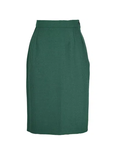 Pre-owned Saint Laurent Midi Skirt In Green