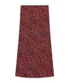 Saint Laurent Printed Silk-mousseline Midi Skirt In Red