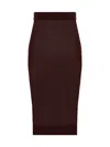 Saint Laurent Midi Skirt In Prune
