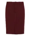 Saint Laurent Midi Skirt In Red
