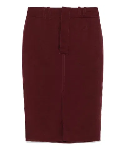 Saint Laurent Midi Skirt In Purple