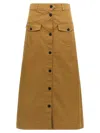 Saint Laurent Midi Skirt Skirts Brown In Brown