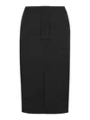 Saint Laurent Pencil Skirt In Silk Crêpe De Chine In Black