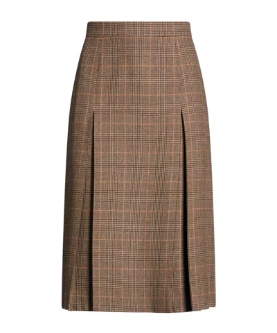Saint Laurent Midi Skirts In Brown