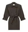 Saint Laurent Midi Trench Coat In Brown