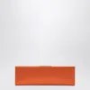 Saint Laurent Midnight Clutch Large In Satin In Orange