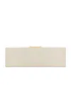 Saint Laurent Midnight Large Clutch In Smooth Leather In White