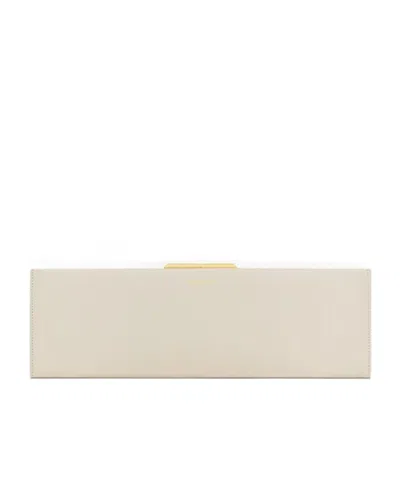 Saint Laurent Midnight Large Clutch In Smooth Leather In White
