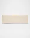 Saint Laurent Midnight Large Pochette Clutch Bag In Leather In White