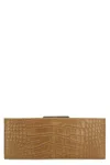 Saint Laurent Midnight Leather Clutch In Brown
