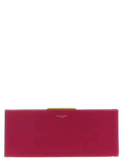 Saint Laurent Midnight Piccola Clutch Fuchsia In Red