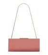 Saint Laurent Midnight Satin Clutch Bag In Pink
