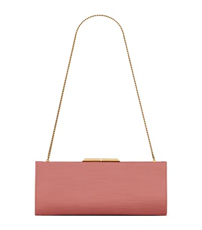 Saint Laurent Midnight Satin Clutch Bag In Pink