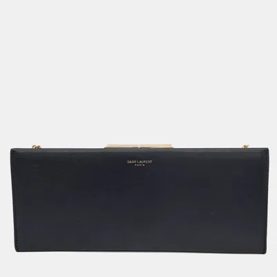 Pre-owned Saint Laurent Midnight Small Clutch Bag In Black