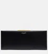 Saint Laurent Midnight Small Leather Clutch In Black