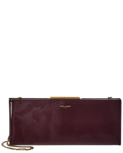 Saint Laurent Midnight Small Patent Pochette Clutch In Red