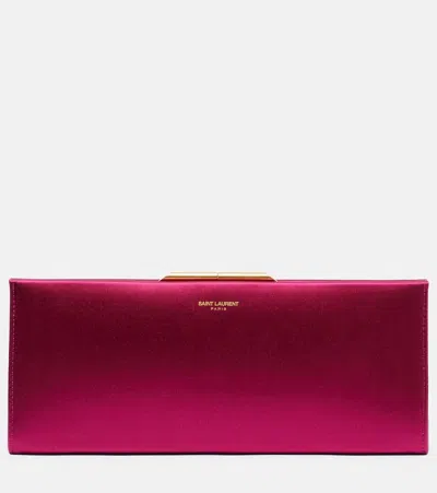 Saint Laurent Midnight Small Satin Clutch