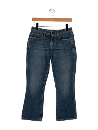 Pre-owned Saint Laurent Mid-rise Flared Jeans In Blue