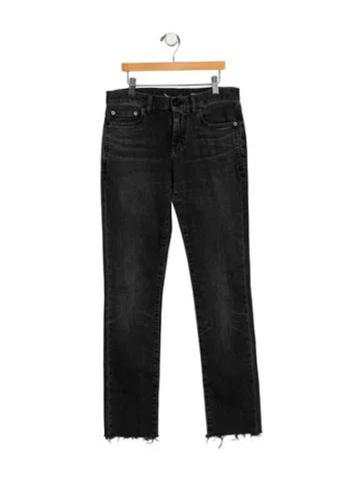 Pre-owned Saint Laurent Mid-rise Skinny Leg Jeans In Black