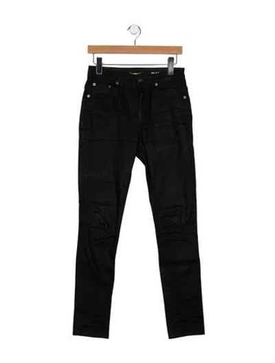 Pre-owned Saint Laurent Mid-rise Skinny Leg Jeans In Black