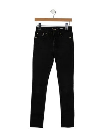 Pre-owned Saint Laurent Mid-rise Skinny Leg Jeans In Black
