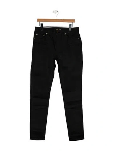 Pre-owned Saint Laurent Mid-rise Skinny Leg Jeans In Black