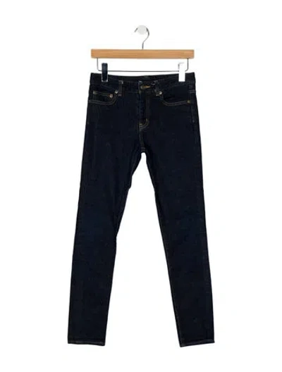Pre-owned Saint Laurent Mid-rise Skinny Leg Jeans In Black