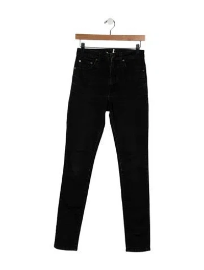Pre-owned Saint Laurent Mid-rise Skinny Leg Jeans In Black