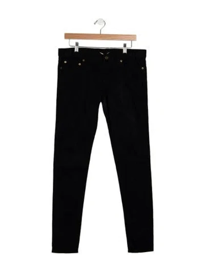 Pre-owned Saint Laurent Mid-rise Skinny Leg Jeans In Black