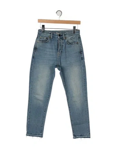 Pre-owned Saint Laurent Mid-rise Skinny Leg Jeans In Blue