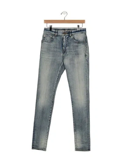 Pre-owned Saint Laurent Mid-rise Skinny Leg Jeans W/ Tags In Blue