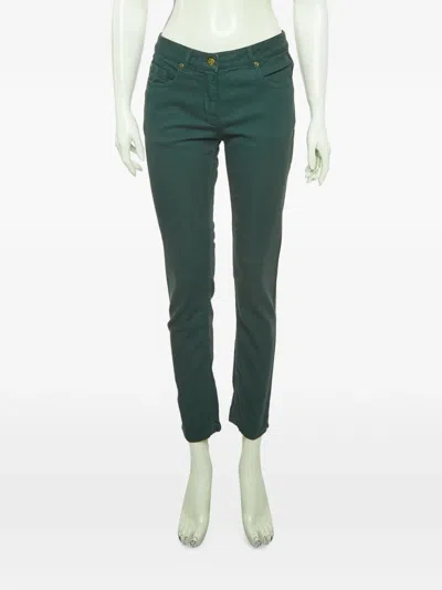 Pre-owned Saint Laurent Mid-rise Slim-fit Jeans In Green