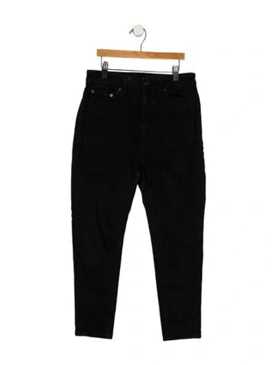 Pre-owned Saint Laurent Mid-rise Straight Leg Jeans In Black