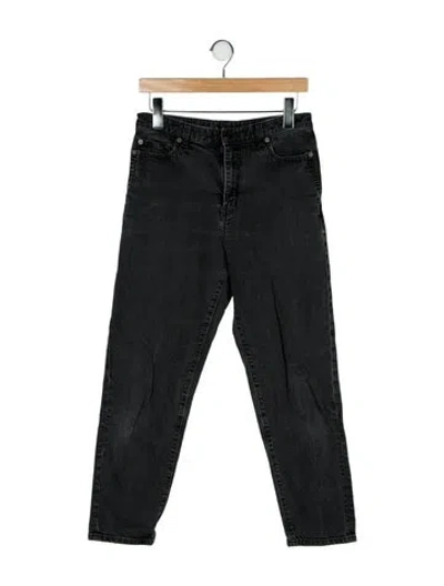 Pre-owned Saint Laurent Mid-rise Straight Leg Jeans In Black