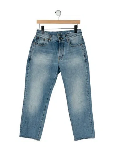Pre-owned Saint Laurent Mid-rise Straight Leg Jeans In Blue