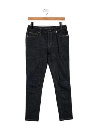 Pre-owned Saint Laurent Mid-rise Straight Leg Jeans In Blue