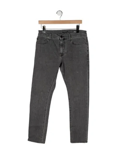 Pre-owned Saint Laurent Mid-rise Straight Leg Jeans In Green