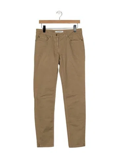 Pre-owned Saint Laurent Mid-rise Straight Leg Jeans In Neutral
