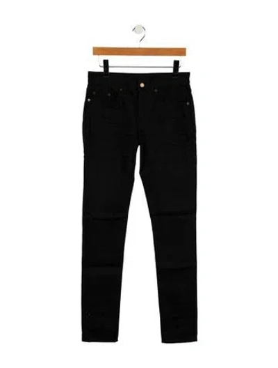 Pre-owned Saint Laurent Mid-rise Straight Leg Jeans W/ Tags In Black
