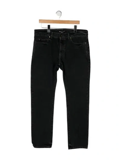 Pre-owned Saint Laurent Mid-rise Straight Leg Jeans W/ Tags In Gray