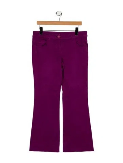 Pre-owned Saint Laurent Mid-rise Wide Leg Jeans In Purple