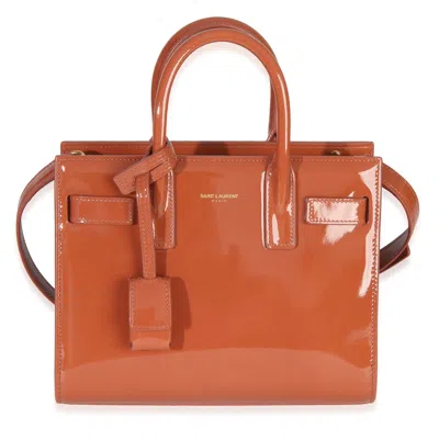 Pre-owned Saint Laurent Mild Rose Patent Nano Sac De Jour