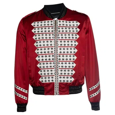 Pre-owned Saint Laurent , Military Bomber Jacket In Red 2019