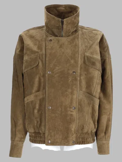 Saint Laurent Military Mini Trench Coat For Women In Military Green