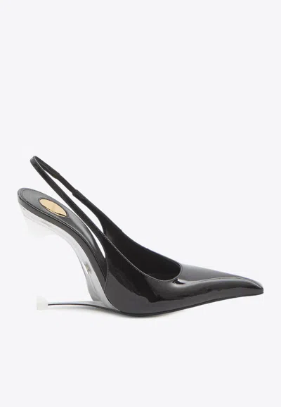 SAINT LAURENT MILLER 110 WEDGE PUMPS